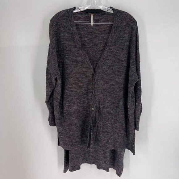 Free People Size S TGIF High Low Hem Multicolor Button Front Cardigan Sweater - Picture 1 of 6